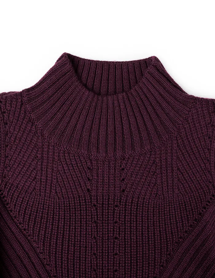 MARYLING Knit Dress Burgundy Red OffTheShoulder LongSleeved Knitted Dress Red 8211 Women MARYLING Knit Dress Burgundy Red OffTheShoulder LongSleeved Knitted Dress Red 8211 Women