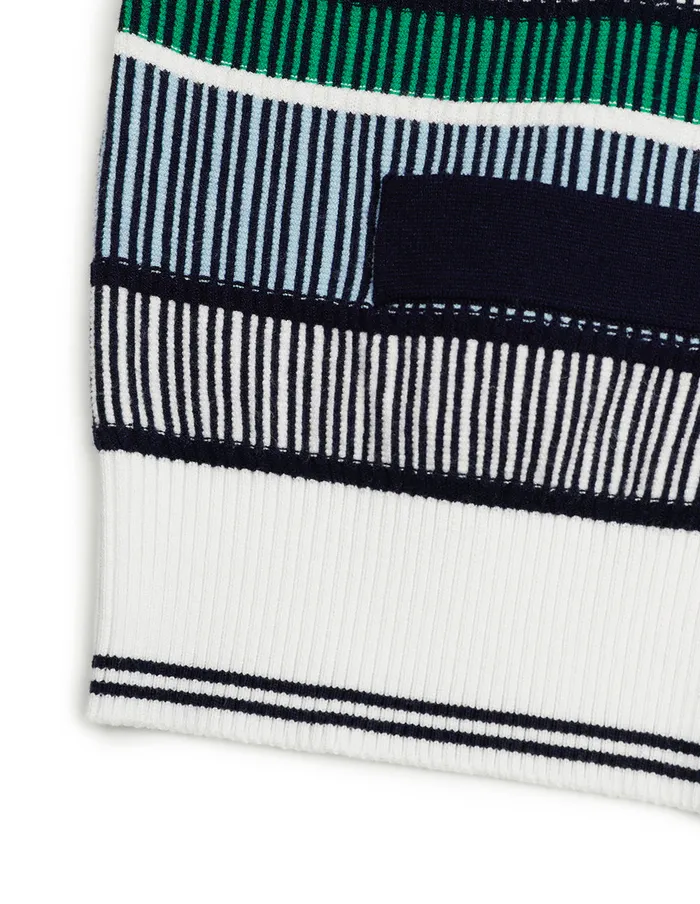MARYLING Knitwear Blue Green Striped Knitted Cardigan Mix 8211 Women MARYLING Knitwear Blue Green Striped Knitted Cardigan Mix 8211 Women