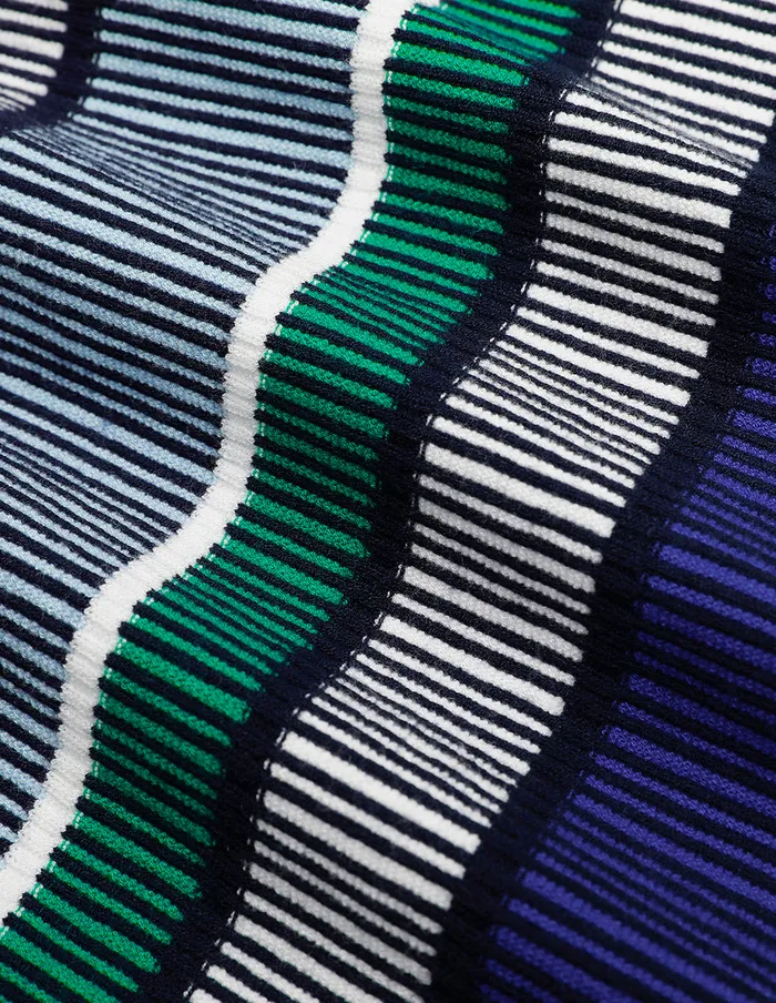 MARYLING Knitwear Blue Green Striped Knitted Cardigan Mix 8211 Women MARYLING Knitwear Blue Green Striped Knitted Cardigan Mix 8211 Women