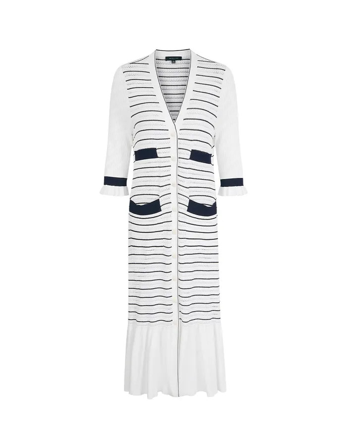 MARYLING Knitwear Contrast Colour VNeck Long Knitted Cardigan Monochrome 8211 Women MARYLING Knitwear Contrast Colour VNeck Long Knitted Cardigan Monochrome 8211 Women