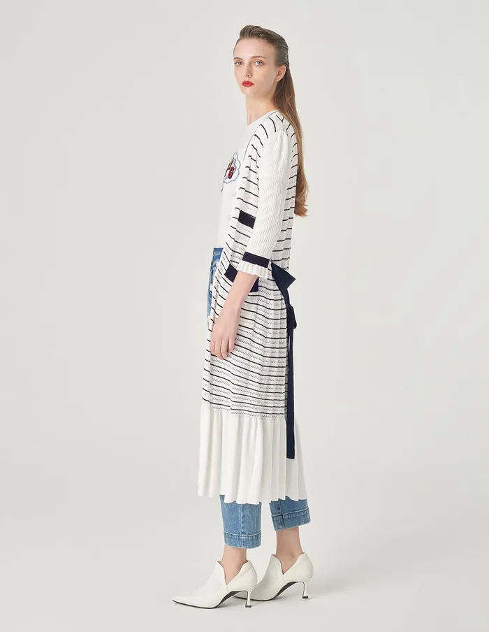 MARYLING Knitwear Contrast Colour VNeck Long Knitted Cardigan Monochrome 8211 Women MARYLING Knitwear Contrast Colour VNeck Long Knitted Cardigan Monochrome 8211 Women
