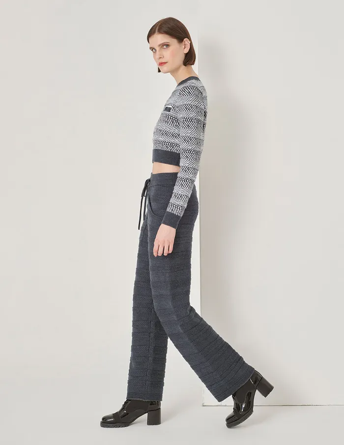 MARYLING Knitwear Gradient Light Grey Round Neck Long Sleeve Knit Top Grey 8211 Women