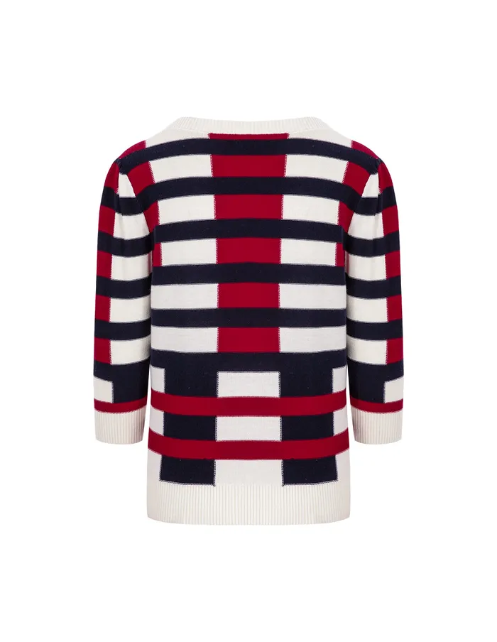 MARYLING Knitwear HeartShaped Collared Wool Jacquard Knitted Top Mix 8211 Women MARYLING Knitwear HeartShaped Collared Wool Jacquard Knitted Top Mix 8211 Women