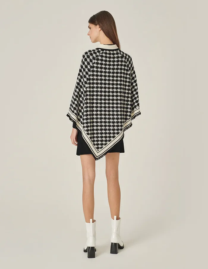 MARYLING Knitwear Houndstooth Knitted Shawl Houndstooth 8211 Women