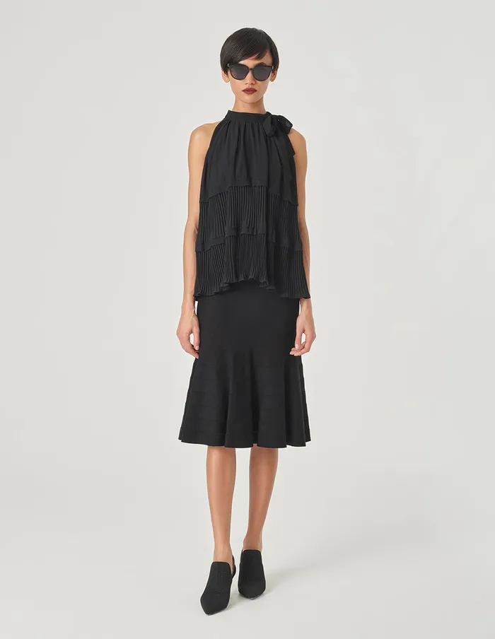 MARYLING Knitwear OffTheShoulder Pleated Top Black 8211 Women