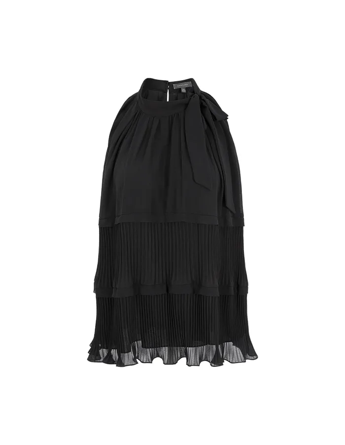 MARYLING Knitwear OffTheShoulder Pleated Top Black 8211 Women MARYLING Knitwear OffTheShoulder Pleated Top Black 8211 Women