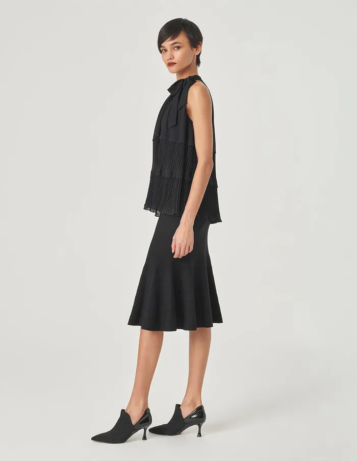 MARYLING Knitwear OffTheShoulder Pleated Top Black 8211 Women MARYLING Knitwear OffTheShoulder Pleated Top Black 8211 Women