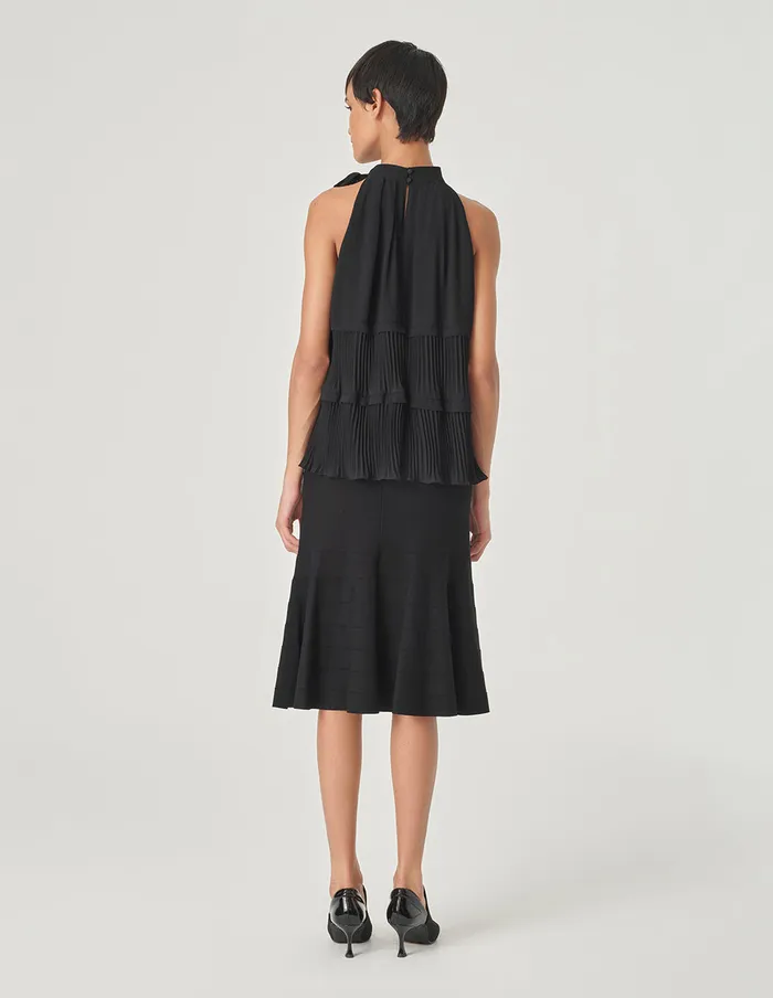 MARYLING Knitwear OffTheShoulder Pleated Top Black 8211 Women MARYLING Knitwear OffTheShoulder Pleated Top Black 8211 Women