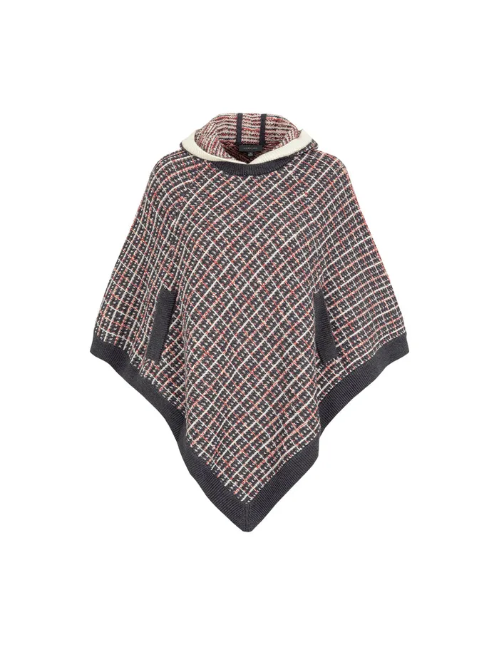 MARYLING Knitwear Red And Black Hooded Knitted Plaid Shawl Checkes 8211 Women MARYLING Knitwear Red And Black Hooded Knitted Plaid Shawl Checkes 8211 Women