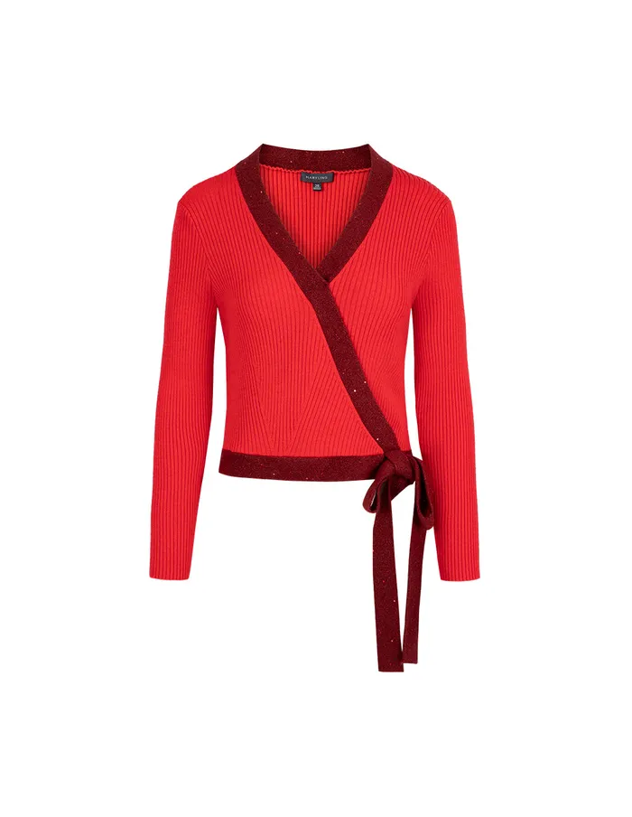 MARYLING Knitwear Red Crossover Knitted Sweater Red 8211 Women