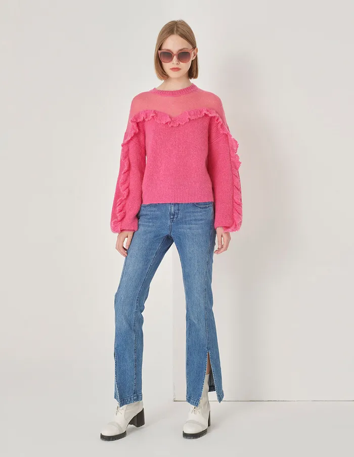 MARYLING Knitwear Rose Pink Mohair Knitted Jumper Pink 8211 Women
