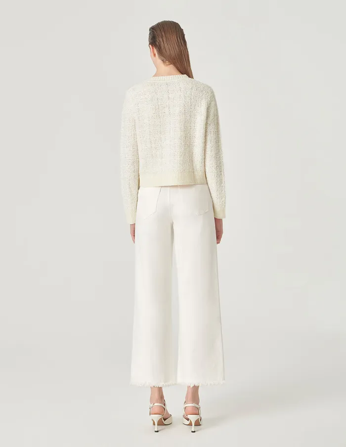 MARYLING Knitwear Round Neck Dark Pattern Knitted Cardigan Cream 8211 Women