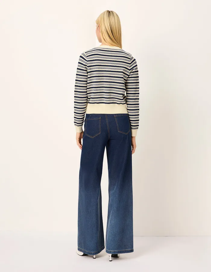 MARYLING Knitwear Round Neck Long Sleeve Striped MutilPockets Cardigan Cream 8211 Women MARYLING Knitwear Round Neck Long Sleeve Striped MutilPockets Cardigan Cream 8211 Women