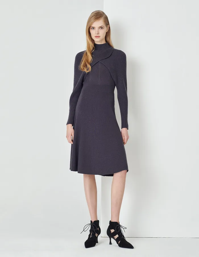 MARYLING Knitwear Wool ShawlStyle Knitted Pullover Grey 8211 Women
