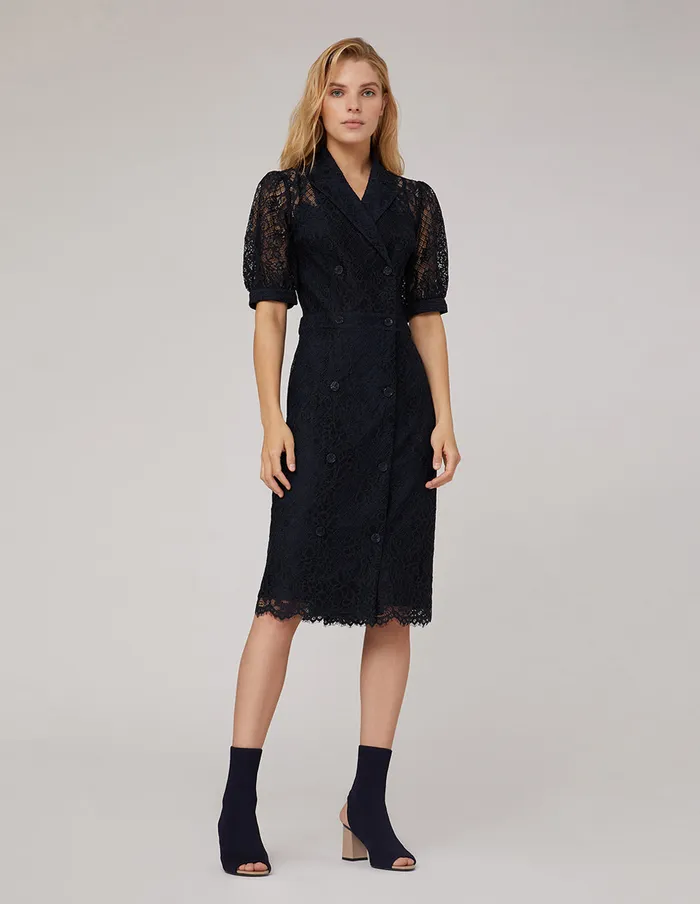 MARYLING Lace Dress PEAKLAPEL MIDI LACE DRESS Blue 8211 Women
