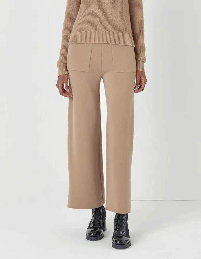 MARYLING Pants and Shorts Beige Ladies Knit Wool Trousers Sand 8211 Women