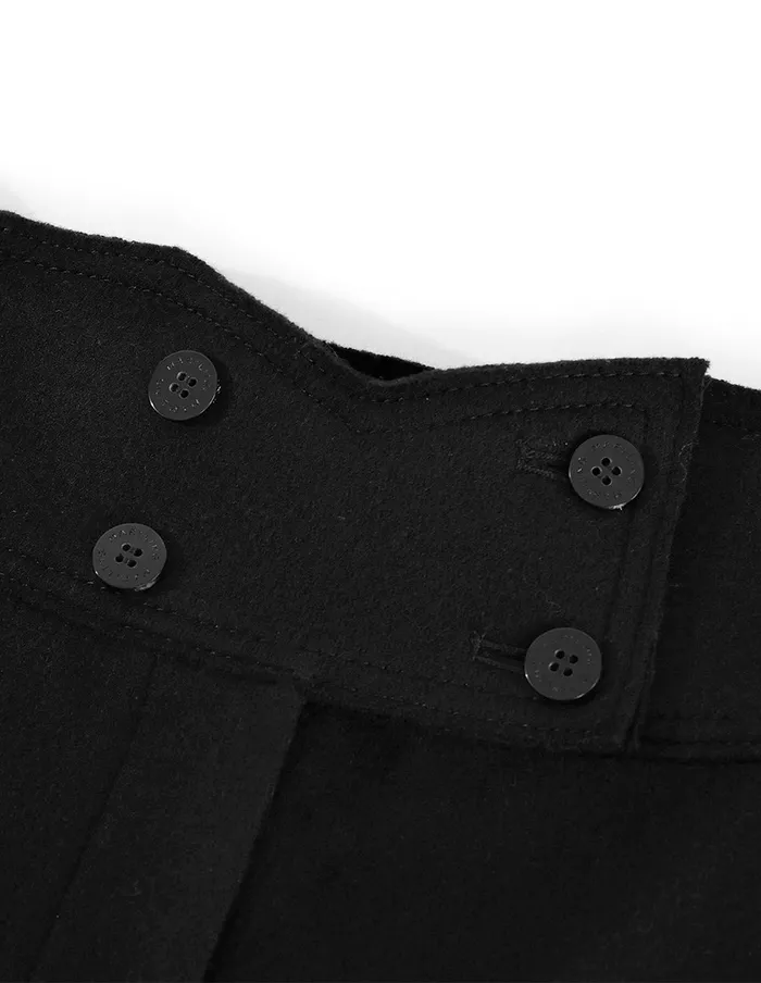 MARYLING Pants and Shorts Black Doublebreasted Sheep Wool Wideleg Pants Black 8211 Women MARYLING Pants and Shorts Black Doublebreasted Sheep Wool Wideleg Pants Black 8211 Women