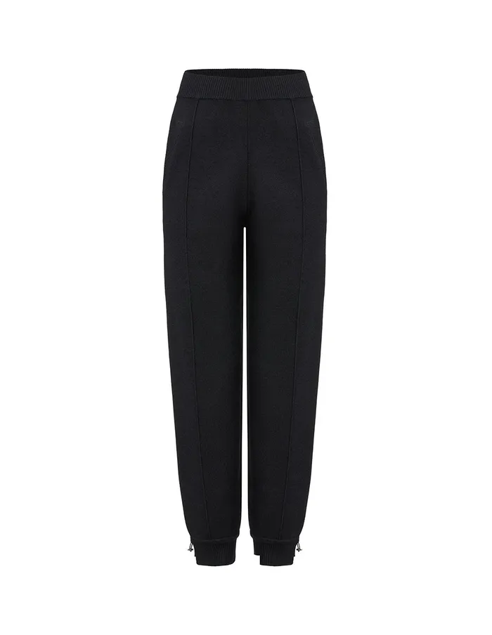 MARYLING Pants and Shorts Black Sheep Wool Knitted Casual Pants Black 8211 Women