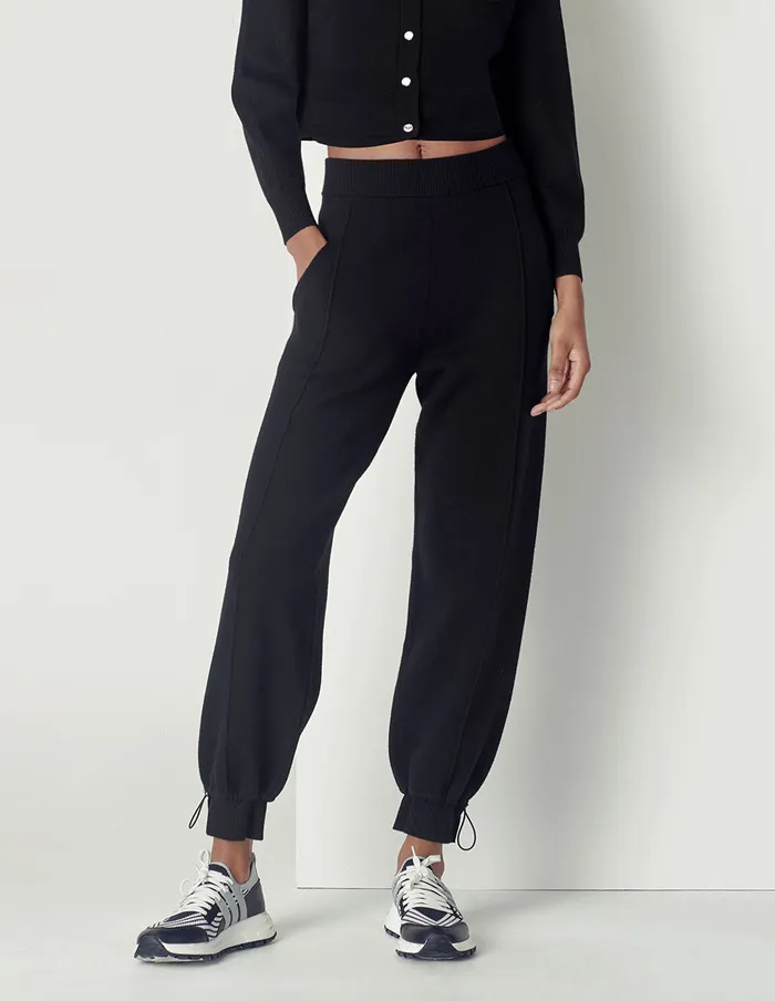 MARYLING Pants and Shorts Black Sheep Wool Knitted Casual Pants Black 8211 Women