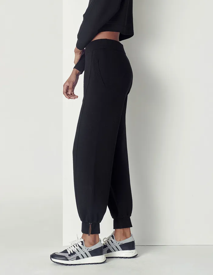 MARYLING Pants and Shorts Black Sheep Wool Knitted Casual Pants Black 8211 Women