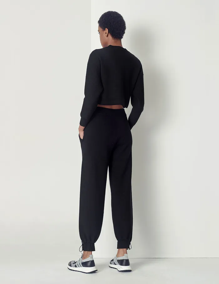 MARYLING Pants and Shorts Black Sheep Wool Knitted Casual Pants Black 8211 Women