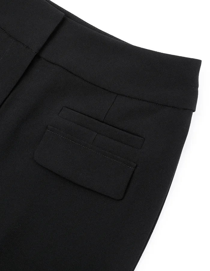 MARYLING Pants and Shorts Black Straight Pocket Trousers Black 8211 Women MARYLING Pants and Shorts Black Straight Pocket Trousers Black 8211 Women