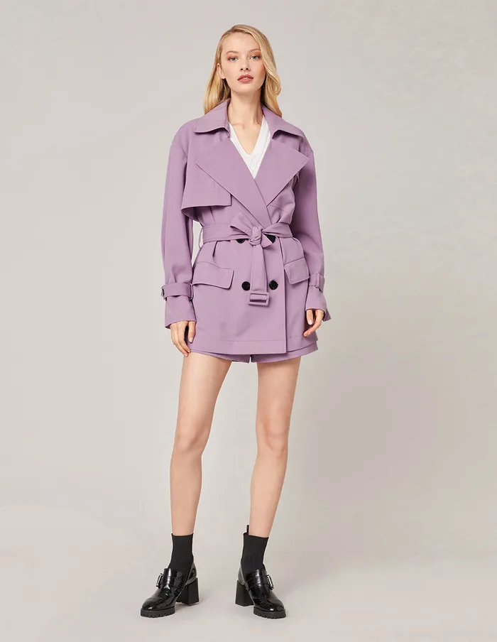 MARYLING Pants and Shorts CONTRAST BUTTON EMBELLISHED TWILL SHORTS Plum 8211 Women MARYLING Pants and Shorts CONTRAST BUTTON EMBELLISHED TWILL SHORTS Plum 8211 Women