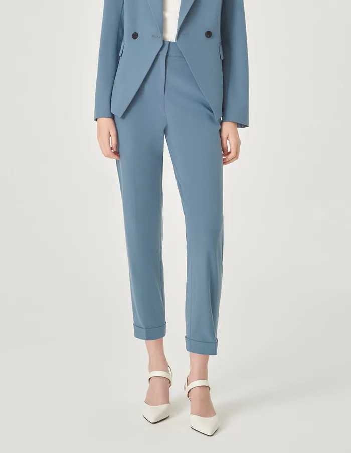 MARYLING Pants and Shorts Cuffed Embellished Suit Trousers Blue Haze 8211 Women MARYLING Pants and Shorts Cuffed Embellished Suit Trousers Blue Haze 8211 Women