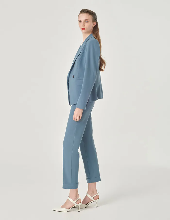 MARYLING Pants and Shorts Cuffed Embellished Suit Trousers Blue Haze 8211 Women MARYLING Pants and Shorts Cuffed Embellished Suit Trousers Blue Haze 8211 Women