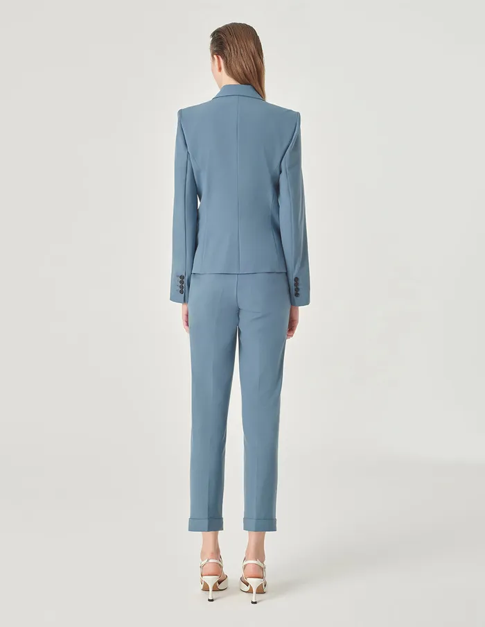 MARYLING Pants and Shorts Cuffed Embellished Suit Trousers Blue Haze 8211 Women MARYLING Pants and Shorts Cuffed Embellished Suit Trousers Blue Haze 8211 Women