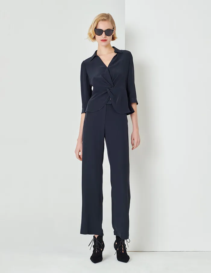 MARYLING Pants and Shorts Dark Blue Straight Wide Leg Pants Blue 8211 Women