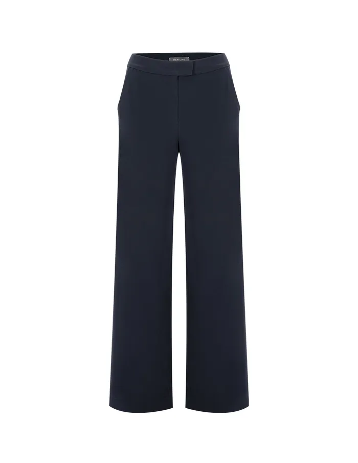 MARYLING Pants and Shorts Dark Blue Straight Wide Leg Pants Blue 8211 Women MARYLING Pants and Shorts Dark Blue Straight Wide Leg Pants Blue 8211 Women
