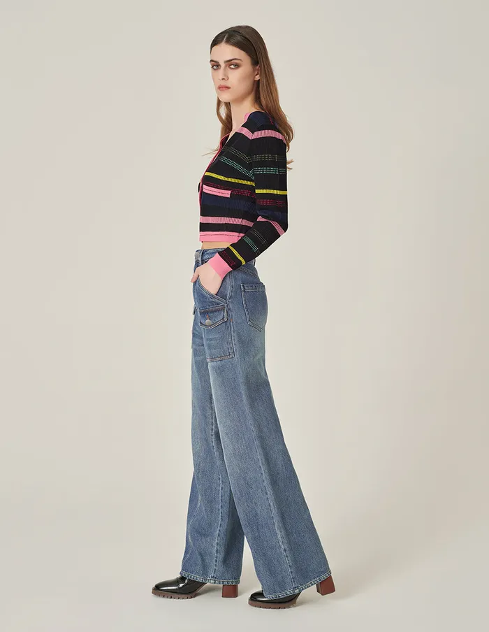 MARYLING Pants and Shorts Denim Blue Pocket WorkStyle Jeans Denim 8211 Women MARYLING Pants and Shorts Denim Blue Pocket WorkStyle Jeans Denim 8211 Women