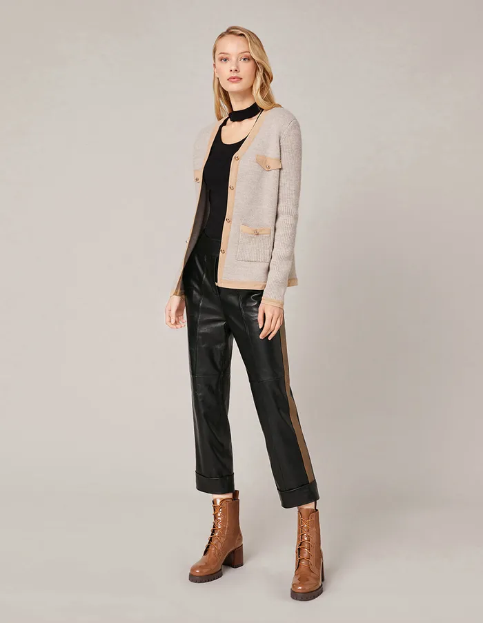 MARYLING Pants and Shorts HighWaist Straight Roll Leg Leather Pants Black 8211 Women MARYLING Pants and Shorts HighWaist Straight Roll Leg Leather Pants Black 8211 Women