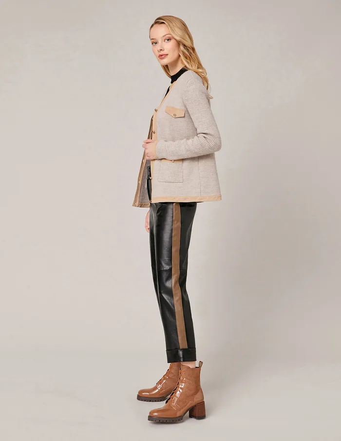 MARYLING Pants and Shorts HighWaist Straight Roll Leg Leather Pants Black 8211 Women MARYLING Pants and Shorts HighWaist Straight Roll Leg Leather Pants Black 8211 Women
