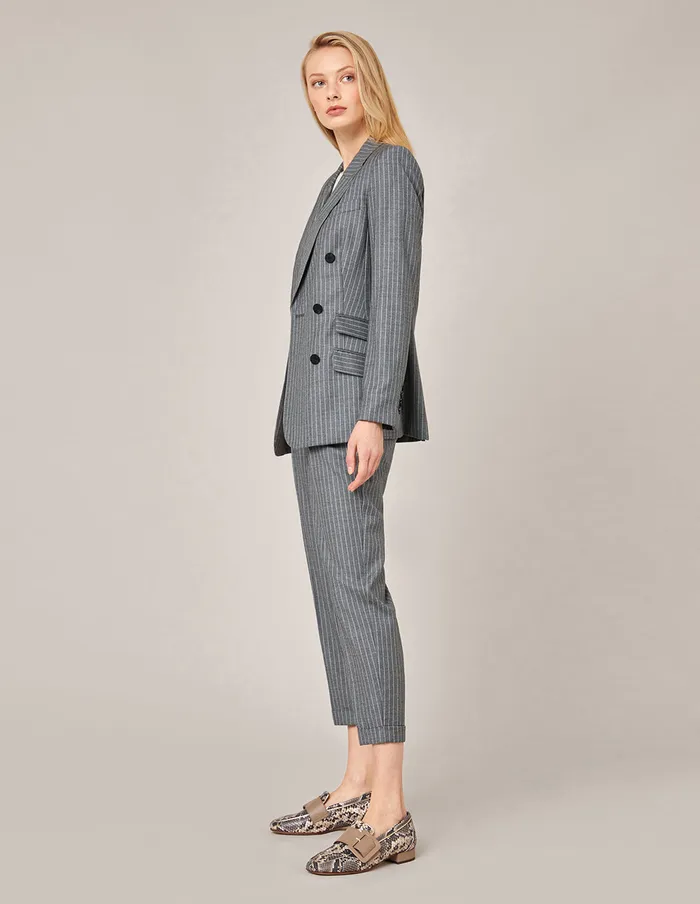 MARYLING Pants and Shorts STRIPE CROP LEG SUITING PANTS Dark Gray 8211 Women MARYLING Pants and Shorts STRIPE CROP LEG SUITING PANTS Dark Gray 8211 Women