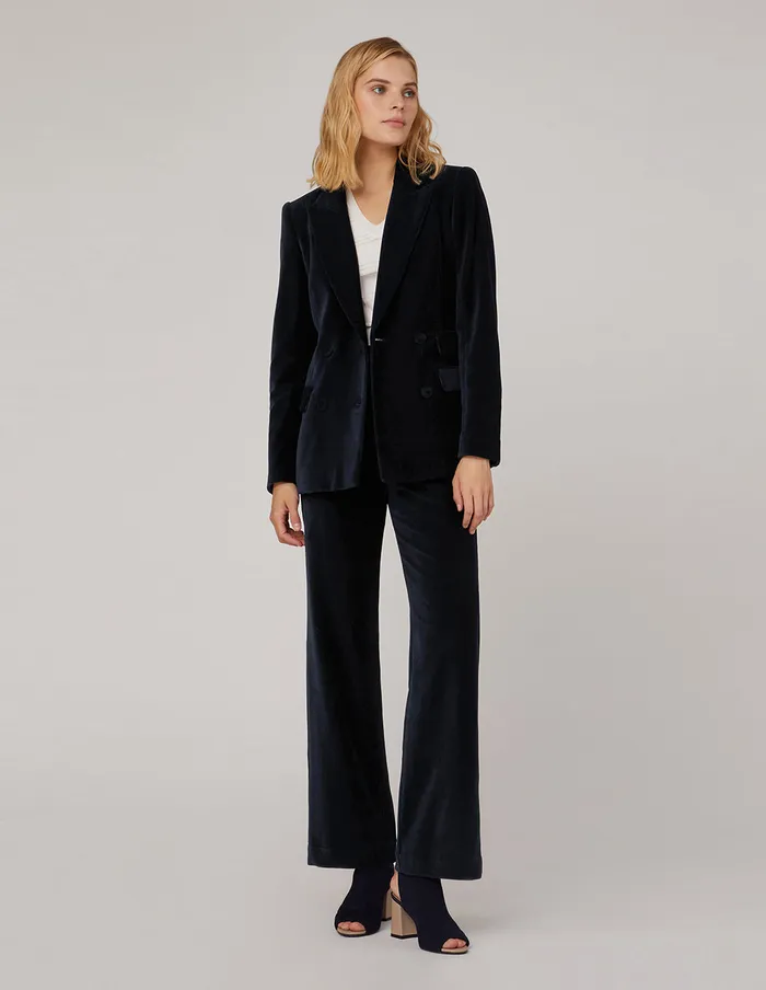 MARYLING Pants and Shorts VELVET CORDUROY FLARED LEGS SUIT PANTS Blue 8211 Women MARYLING Pants and Shorts VELVET CORDUROY FLARED LEGS SUIT PANTS Blue 8211 Women