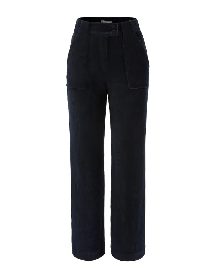 MARYLING Pants and Shorts VELVET CORDUROY FLARED LEGS SUIT PANTS Blue 8211 Women