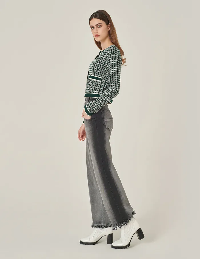 MARYLING Pants and Shorts WideLeg AnkleWashed Straight Denim Pants Dark Grey 8211 Women MARYLING Pants and Shorts WideLeg AnkleWashed Straight Denim Pants Dark Grey 8211 Women