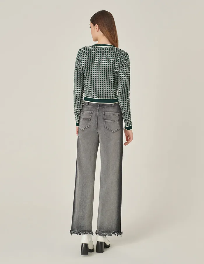 MARYLING Pants and Shorts WideLeg AnkleWashed Straight Denim Pants Dark Grey 8211 Women MARYLING Pants and Shorts WideLeg AnkleWashed Straight Denim Pants Dark Grey 8211 Women