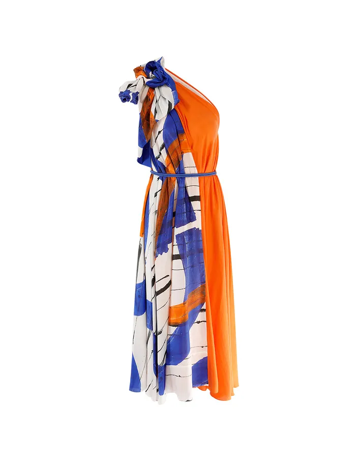 MARYLING Printed Dress Flared Oneshoulder Dress Mix 8211 Women
