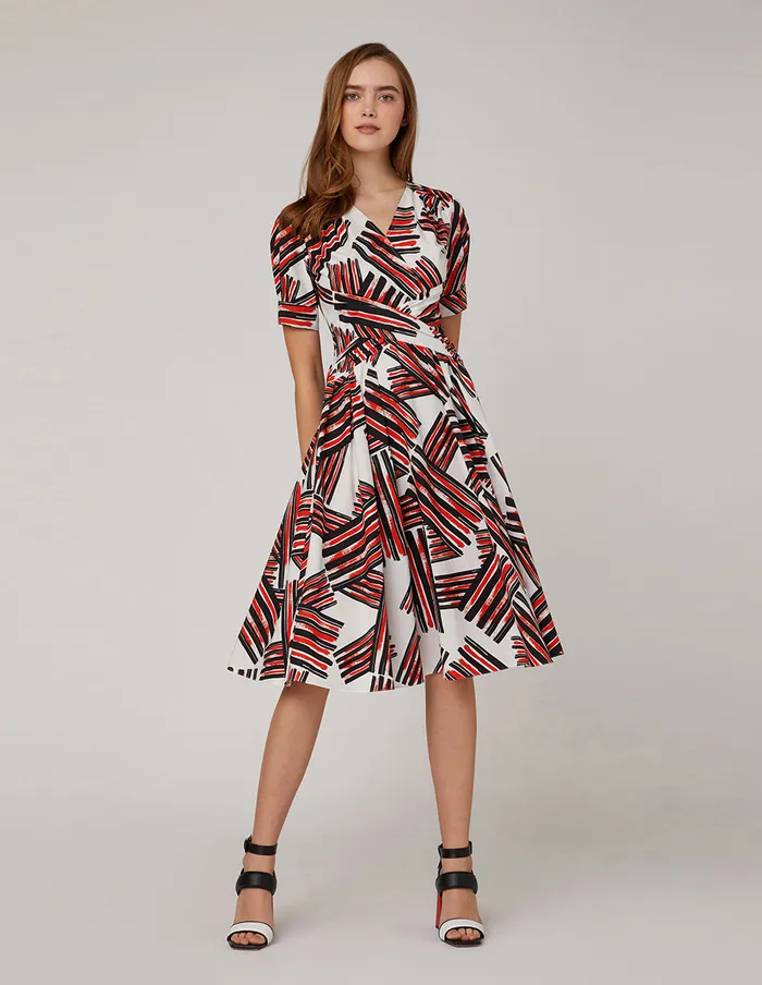 MARYLING Printed Dress VNeck Puffed Sleeves Dress Mix 8211 Women MARYLING Printed Dress VNeck Puffed Sleeves Dress Mix 8211 Women
