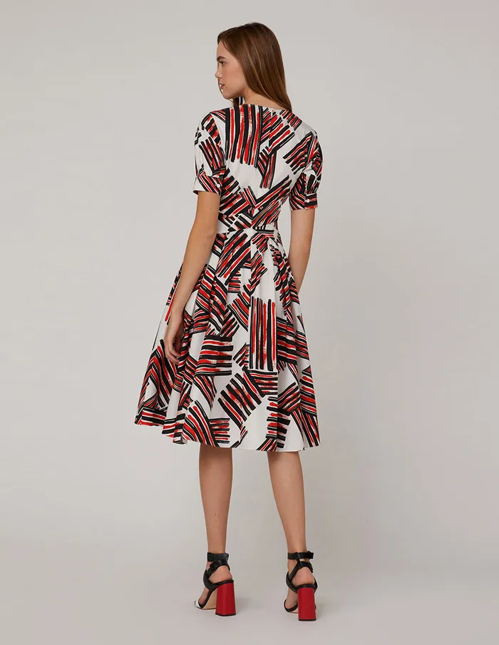 MARYLING Printed Dress VNeck Puffed Sleeves Dress Mix 8211 Women MARYLING Printed Dress VNeck Puffed Sleeves Dress Mix 8211 Women