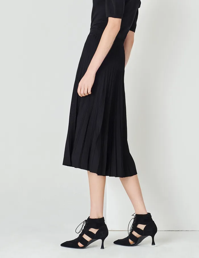 MARYLING Skirts Black Classic Pleated Knitted Skirt Black 8211 Women