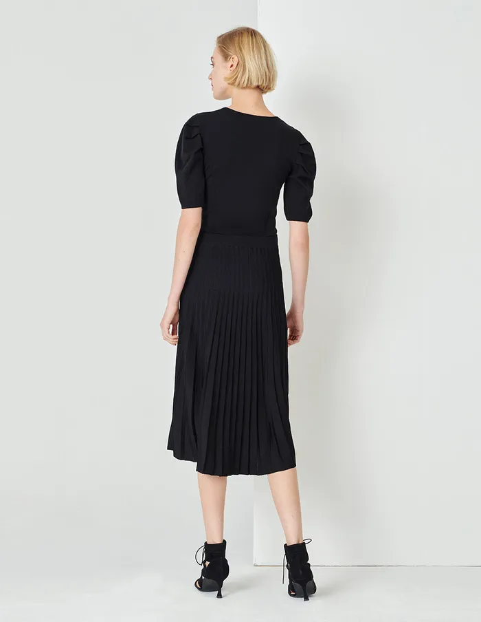 MARYLING Skirts Black Classic Pleated Knitted Skirt Black 8211 Women