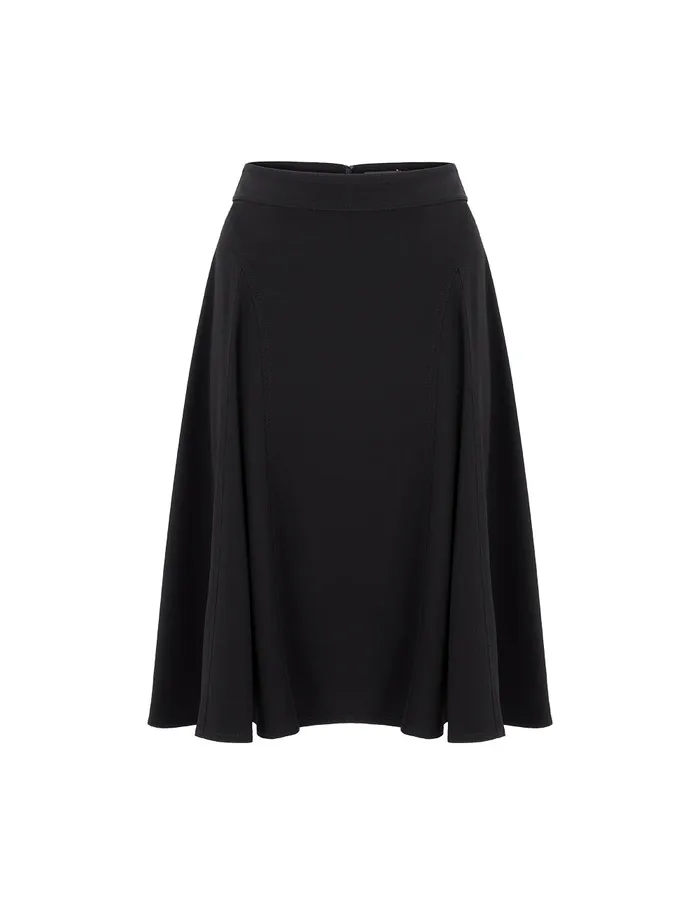 MARYLING Skirts Black CurveCut Bright Line Detail Skirt Black 8211 Women MARYLING Skirts Black CurveCut Bright Line Detail Skirt Black 8211 Women