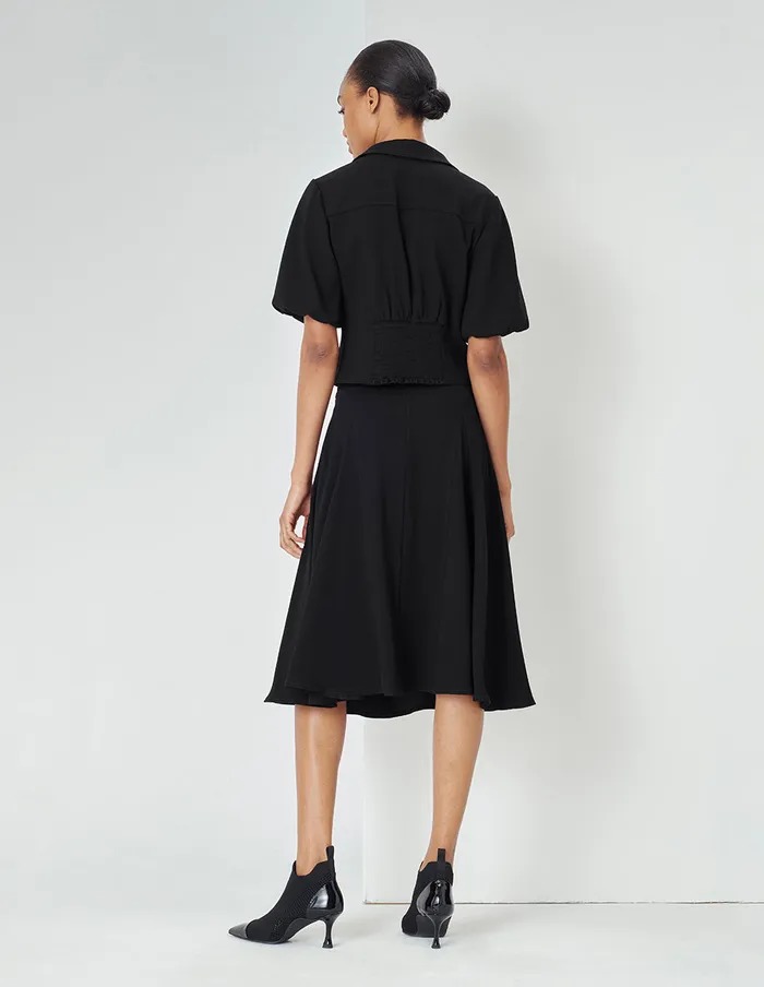 MARYLING Skirts Black CurveCut Bright Line Detail Skirt Black 8211 Women MARYLING Skirts Black CurveCut Bright Line Detail Skirt Black 8211 Women