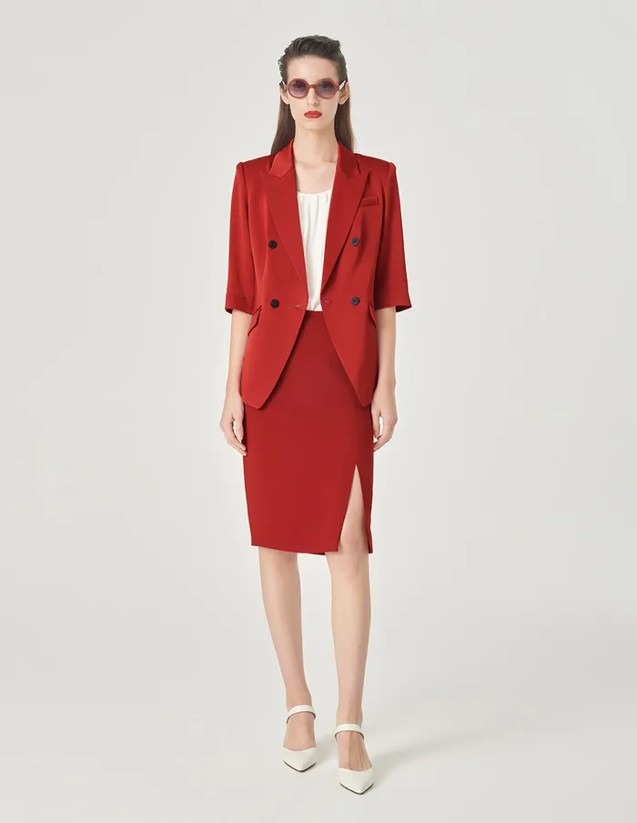 MARYLING Skirts Brick Red Pencil Skirt Red 8211 Women