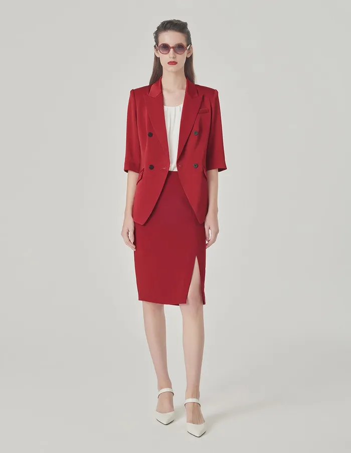 MARYLING Skirts Brick Red Pencil Skirt Red 8211 Women MARYLING Skirts Brick Red Pencil Skirt Red 8211 Women