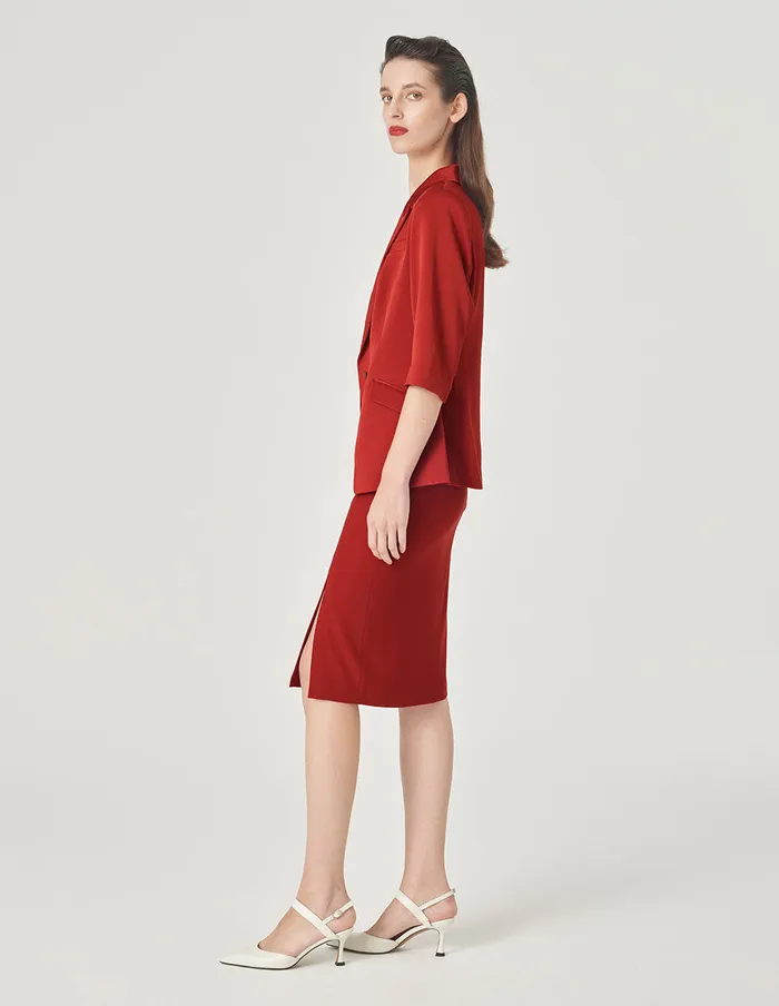 MARYLING Skirts Brick Red Pencil Skirt Red 8211 Women MARYLING Skirts Brick Red Pencil Skirt Red 8211 Women